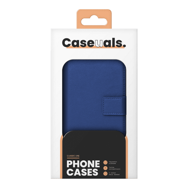 CASEUALS Genuine Leather Wallet Bookcase Apple iPhone 13 - Blauw