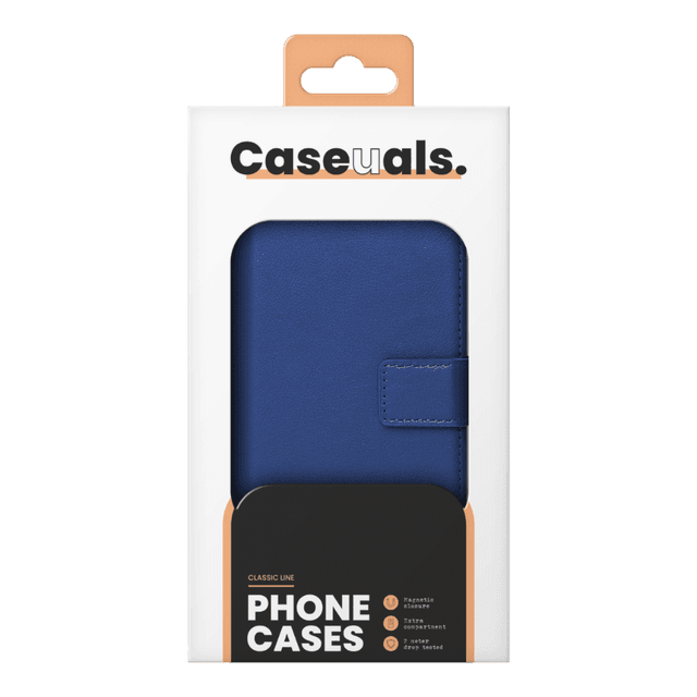 CASEUALS 2-in-1 Leather Wallet Bookcase met MagSafe voor Apple iPhone 15 Pro Max Blauw