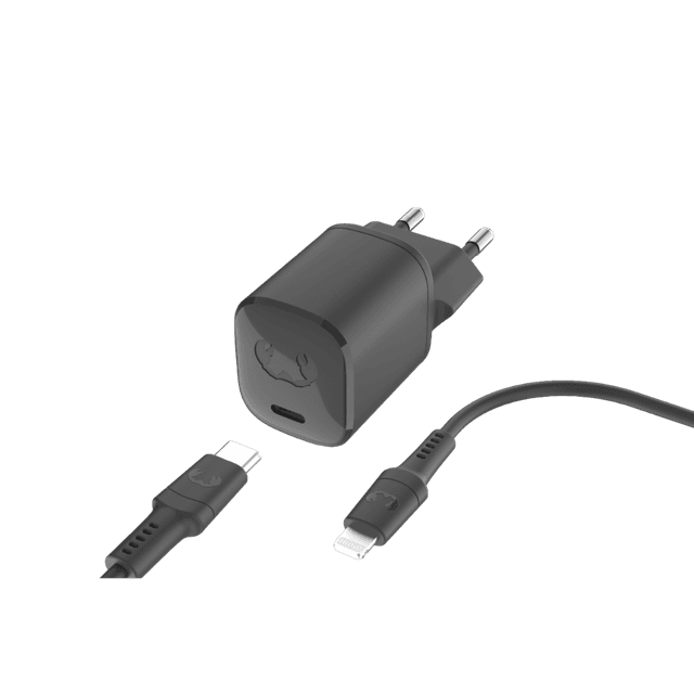 FRESH 'N REBEL Mini Charger USB-C 20W + Lightning-kabel - Grijs