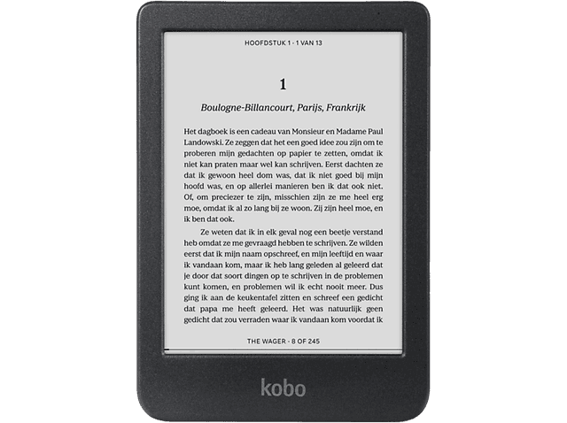 Kobo Clara Bw Zwart - 6 Inch 16 Gb (ongeveer 12.000 E-books) Waterdicht (ip8x)