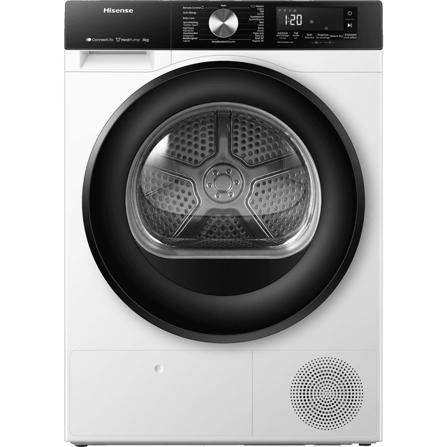HISENSE DH3S802BW3 -  Warmtepompdroger - 8 kg - 64 dB - Energielabel C