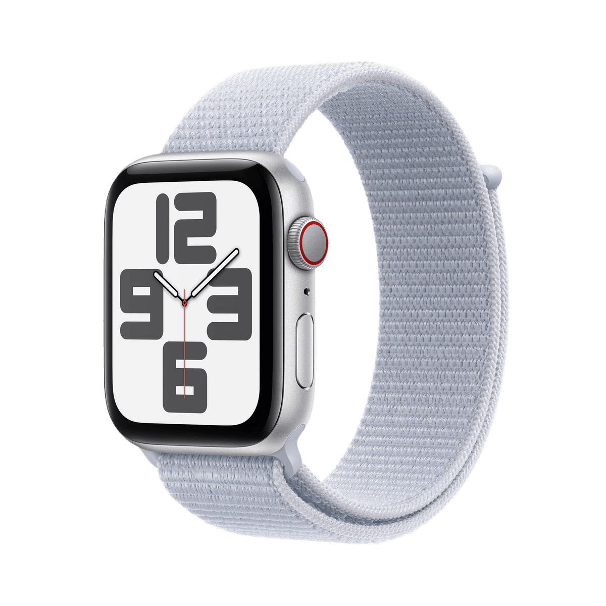 Apple Watch Se GPs + Cellular 44mm Blue Cloud Sport Loop Smartwatch Silver Aluminium — afbeelding 1