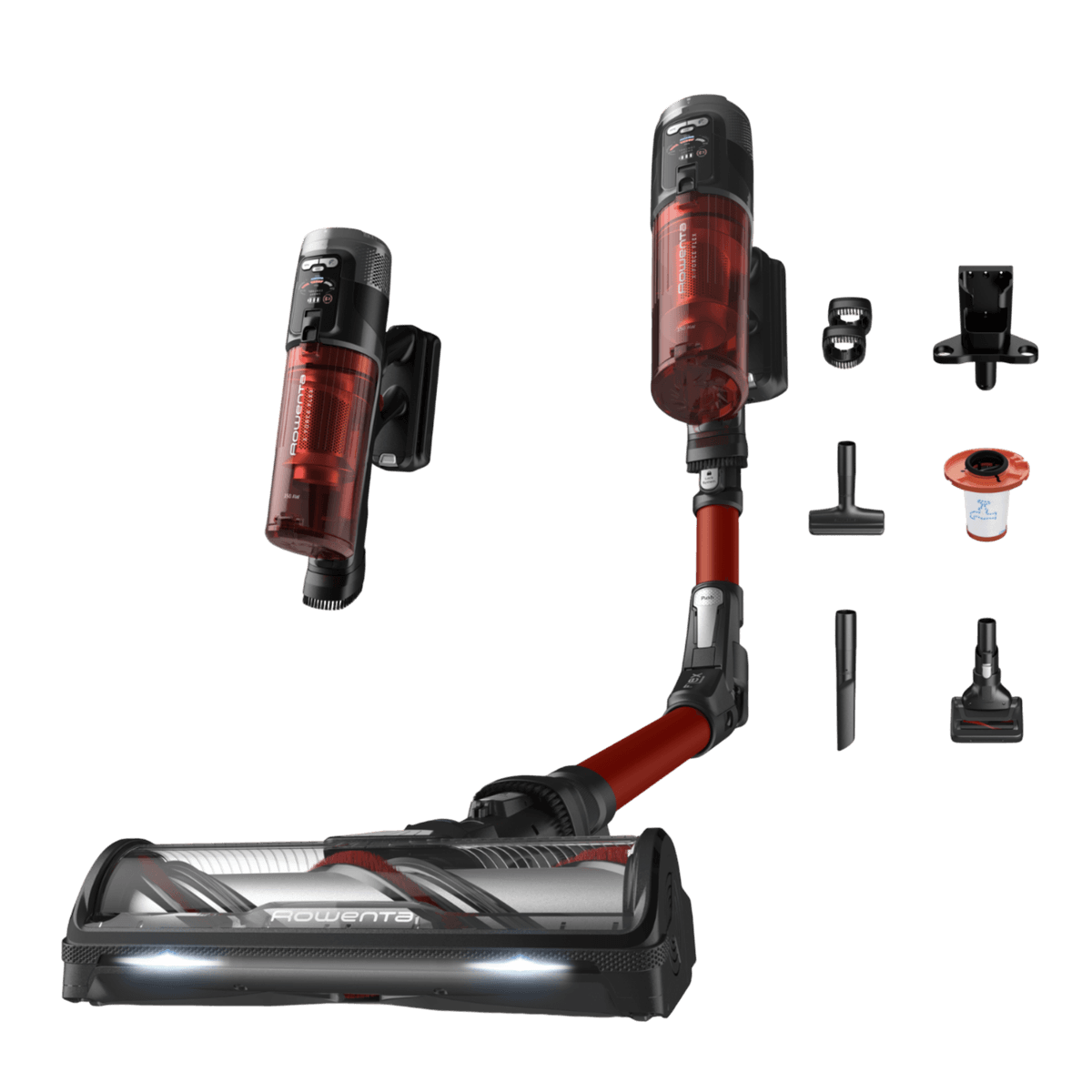ROWENTA RH9A73 X-Force Flex 13.60 Animal Steelstofzuiger incl. kruimelzuiger Rood — afbeelding 1
