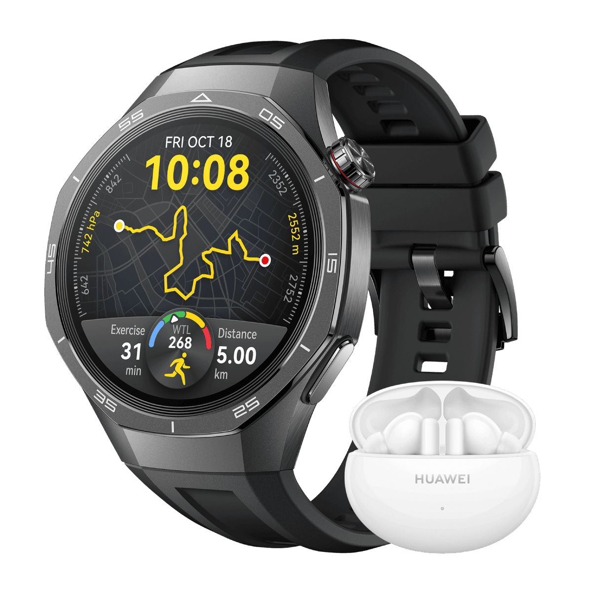 HUAWEI Bundel Watch GT5 Pro 46mm met Freebuds 5i Wit Smartwatch Zwart — afbeelding 1