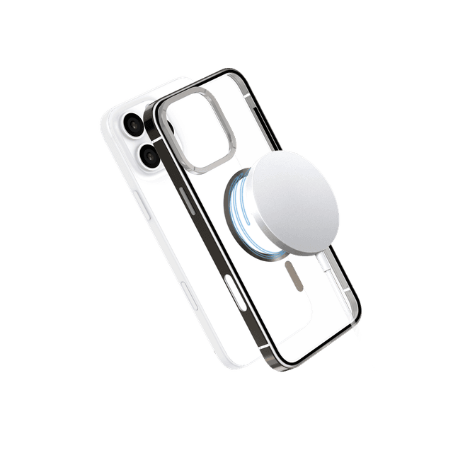 ISY ISC-7002 MagISY Metal Cover voor Apple iPhone 16 Pro Max Transparant