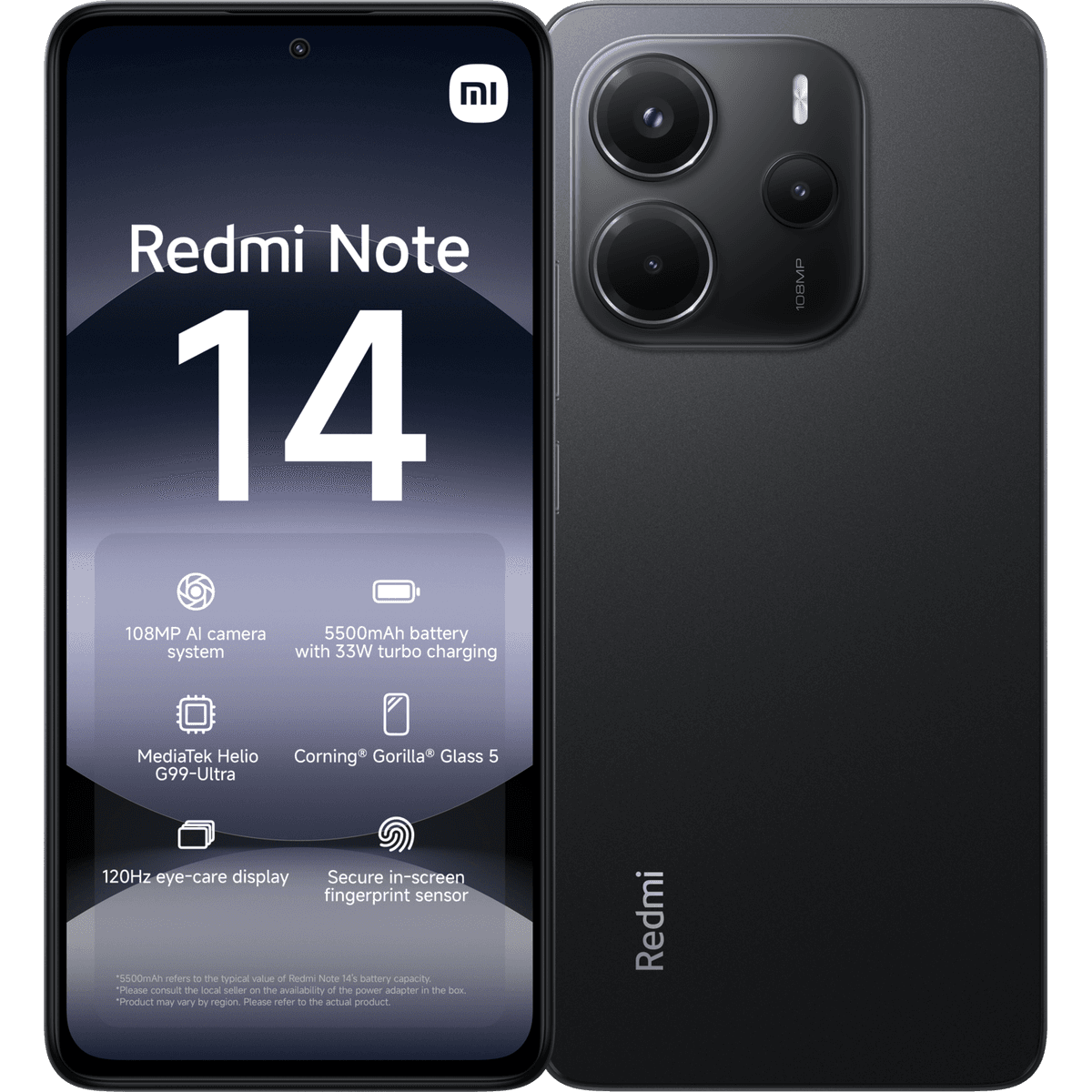 XIAOMI Redmi Note 14 - 4G - Midnight Zwart + Redmi Buds 6 Lite Zwart - 128 GB Zwart — afbeelding 1
