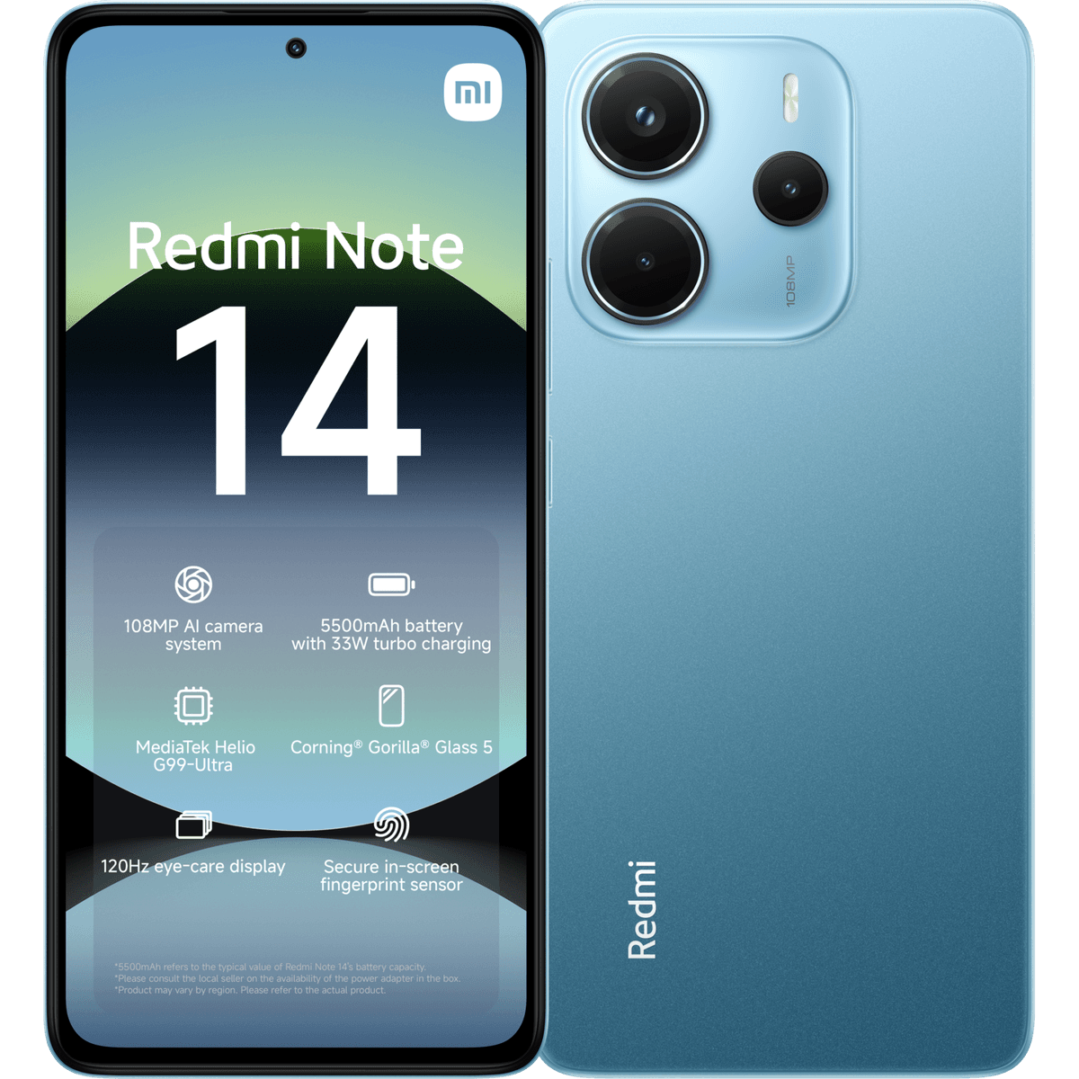 XIAOMI Note 14 - 4G - 128 GB - Blauw + Buds 6 Lite Zwart - 128 GB Blauw — afbeelding 1