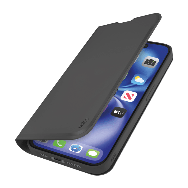 SBS Wallet Smooth Telefoonhoesje voor Apple iPhone 16E en Iphone 17E Zwart