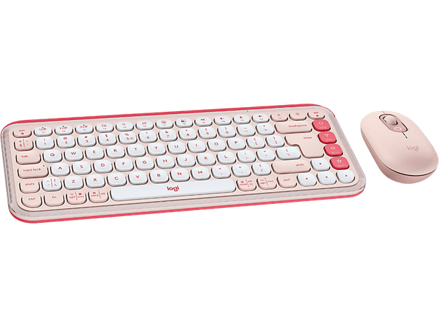 Logitech Pop Icon Combo Draadloos Toetsenbord En Muis Roze