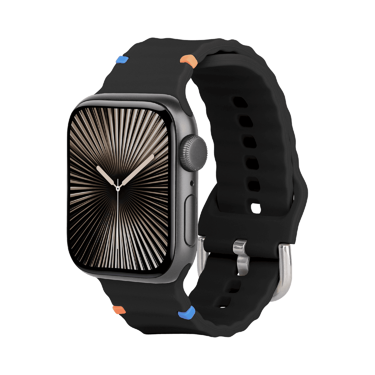 JUST IN CASE ActiveFlex Strap Apple Watch 44-49mm Horlogebandje Zwart — afbeelding 1
