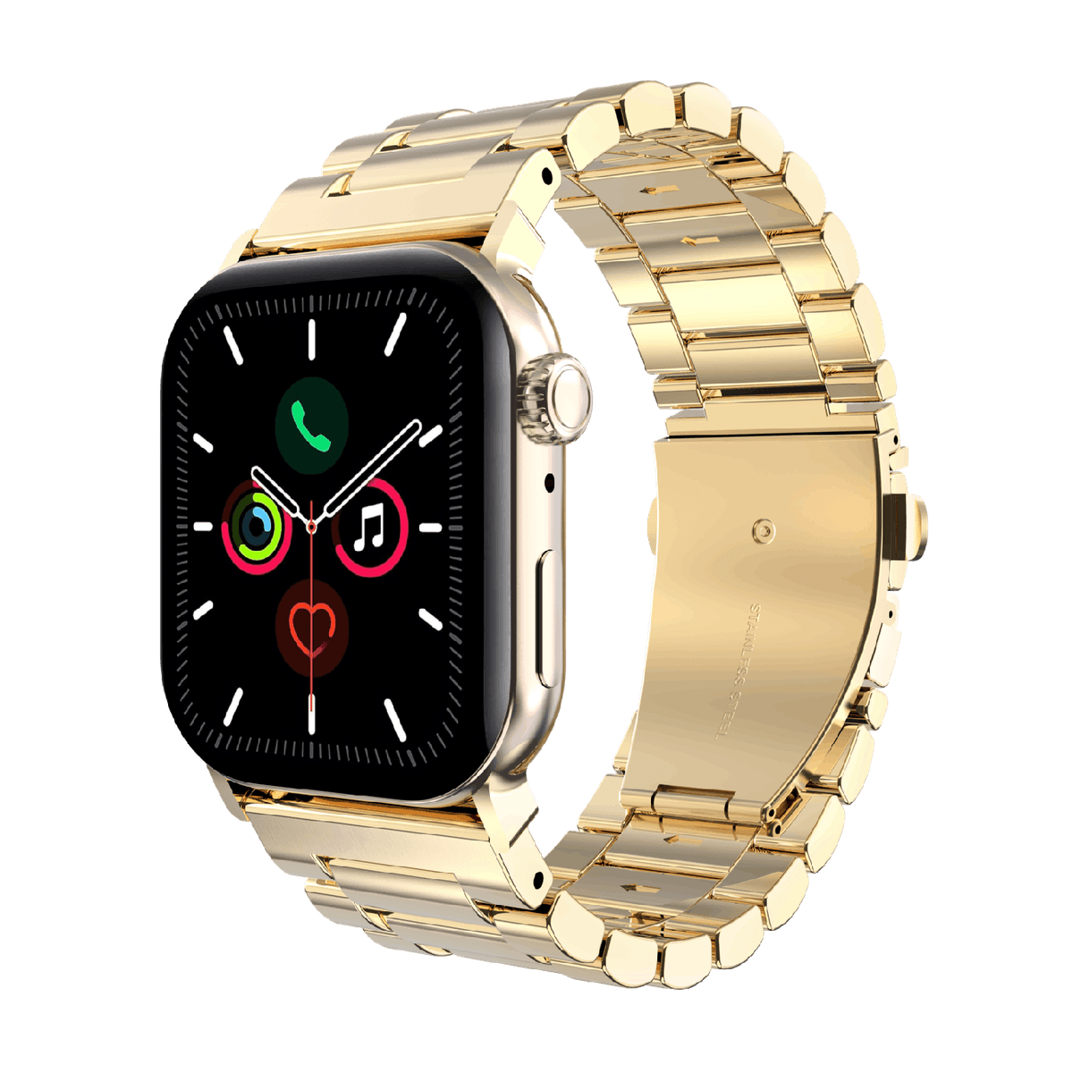 JUST IN CASE PrimeSteel Strap Apple Watch 44-49mm Horlogebandje Goud — afbeelding 1