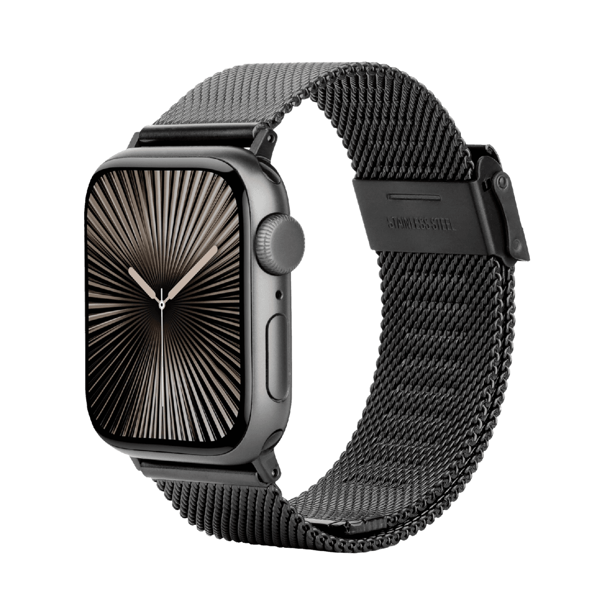 JUST IN CASE SilkSteel Strap Apple Watch 44-49mm Horlogebandje Zwart — afbeelding 1