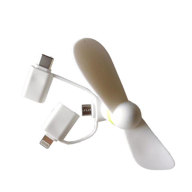 MYA MFWHITE 3-in-1 Mini USB-ventilator