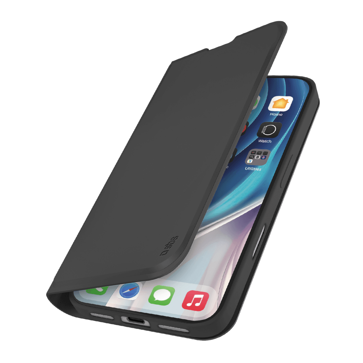 SBS Wallet smooth Telefoonhoesje voor Apple iPhone 17 Pro Zwart — afbeelding 1