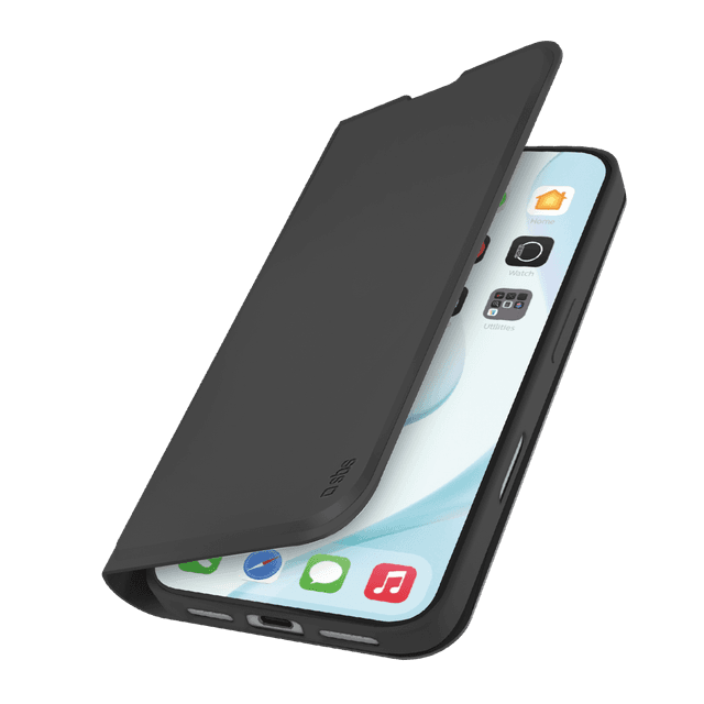 SBS Wallet smooth Telefoonhoesje voor Apple iPhone 17 Zwart