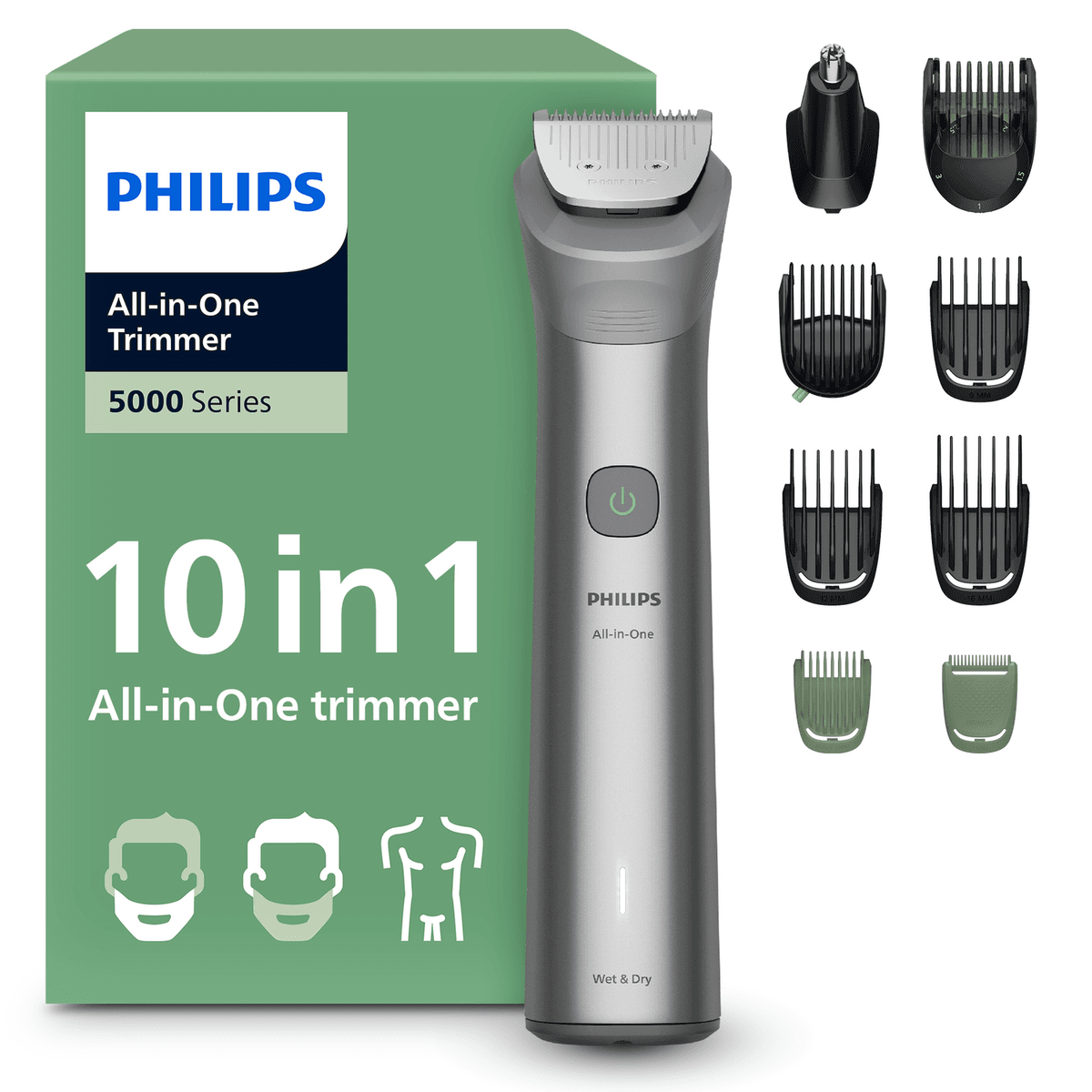PHILIPS MG5931/15 Philips Series 5000 10 in 1 Multigroom Licht grijs — afbeelding 1