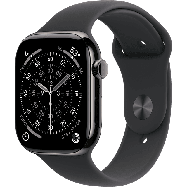 Apple Watch Series 11 gps + Cellular - 46mm titanium Case Black Sport Band M/l Smartwatch Slate