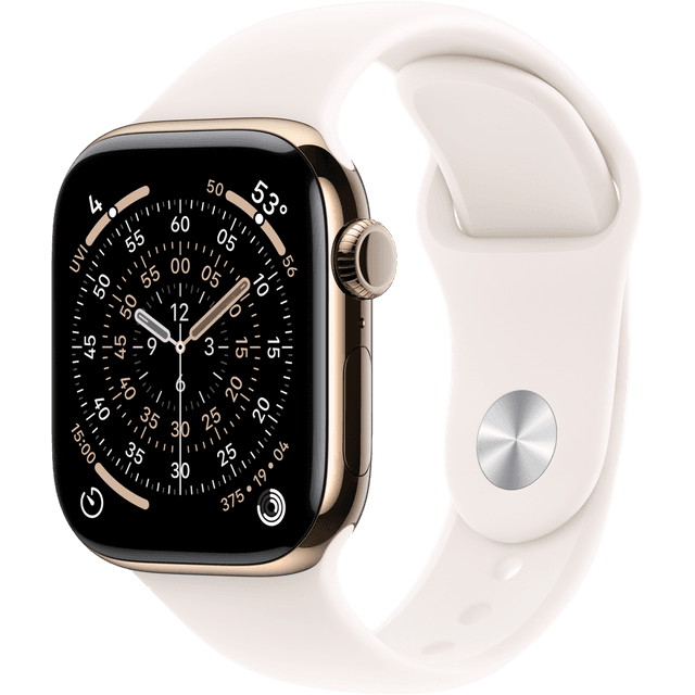 APPLE Watch Series 11 GPS + Cellular - 46mm Titanium Case - Light Blush Sport Band M/L Smartwatch Gold