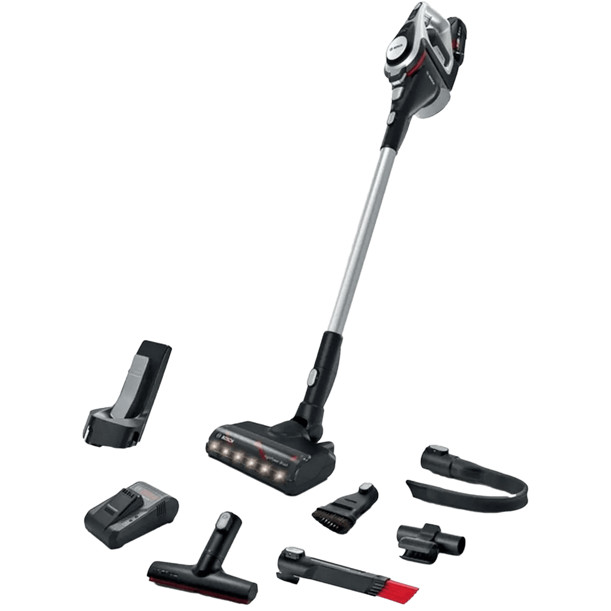 BOSCH Draadloze steelstofzuiger BSS82SIL1 Steelstofzuiger incl. kruimelzuiger Grijs — afbeelding 1