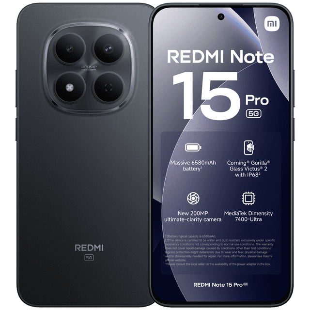 XIAOMI Redmi Note 15 Pro 5G 8GB/256GB BLK - 256 GB Zwart