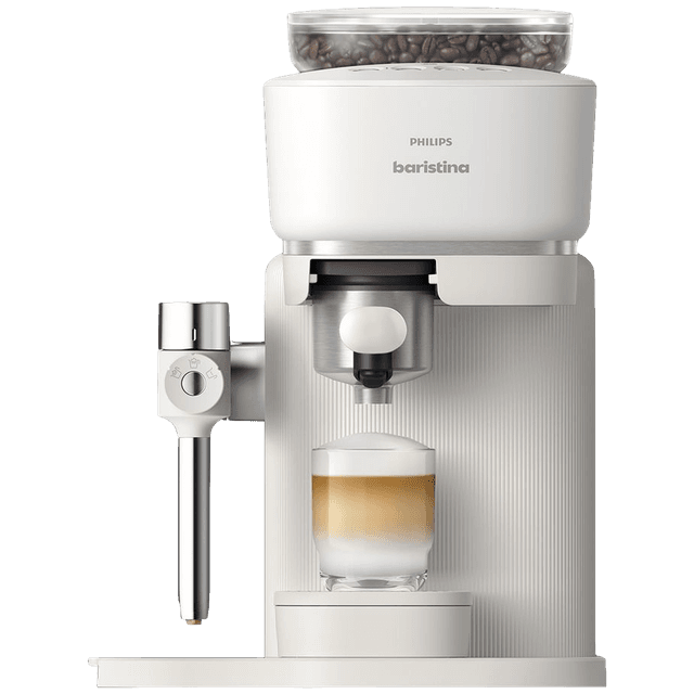 PHILIPS  Baristina Latte - BAR400/00 - Semi-Automatische Espressomachine - Pistonmachine - Cappuccino - Automatische Melkopschuimer - Wit - Pistonmachine - Wit
