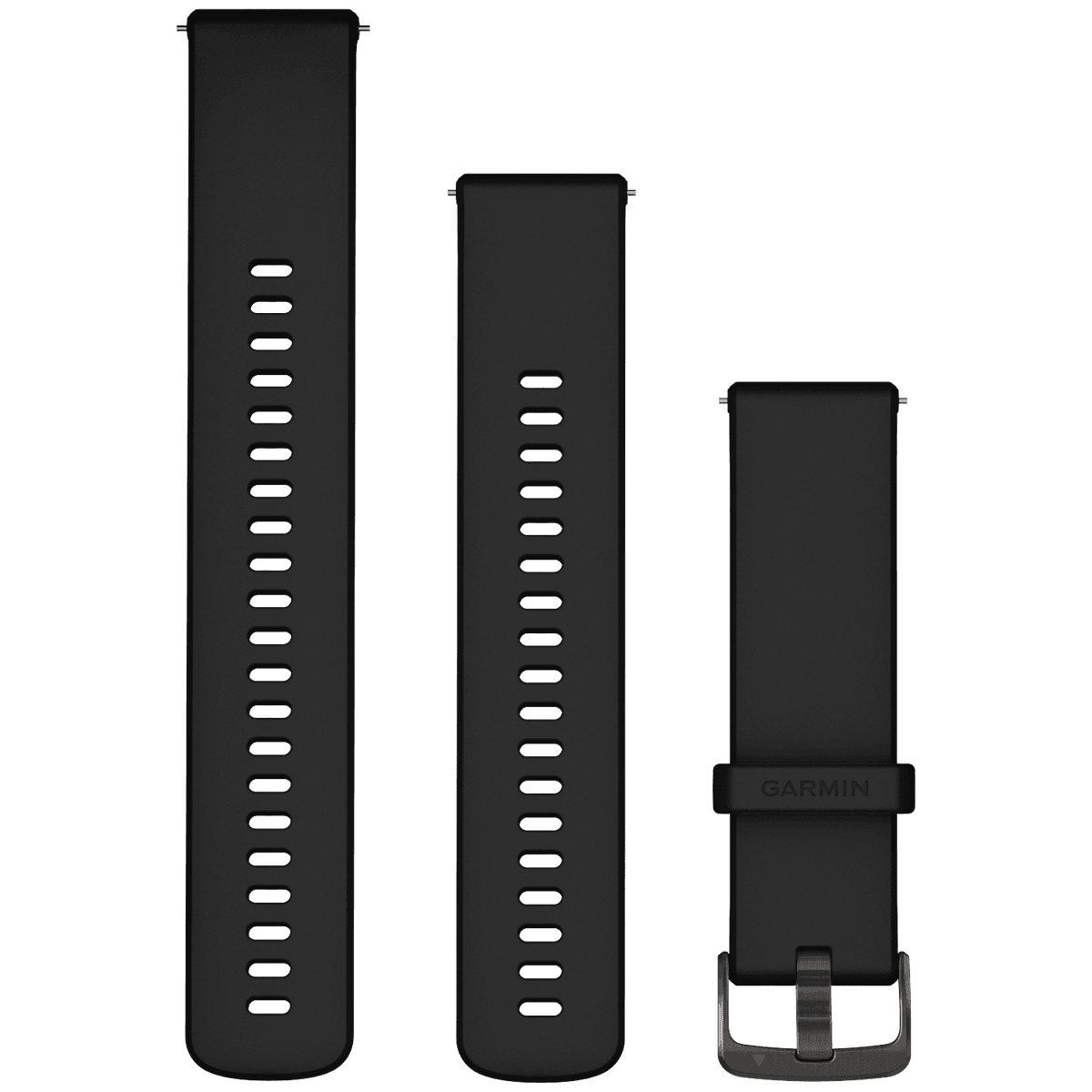 GARMIN Siliconen polsband, 22MM, Snelsluiting, zwart, met leigrijze gesp Horlogebandje Zwart — afbeelding 1