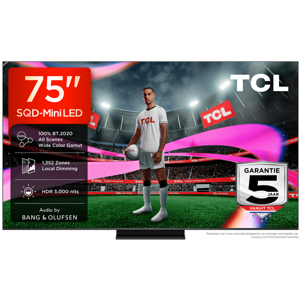 TCL 75C7L SQD - Ultra HD 4K - Mini-led-tv - 75 inch - 2026 — afbeelding 1