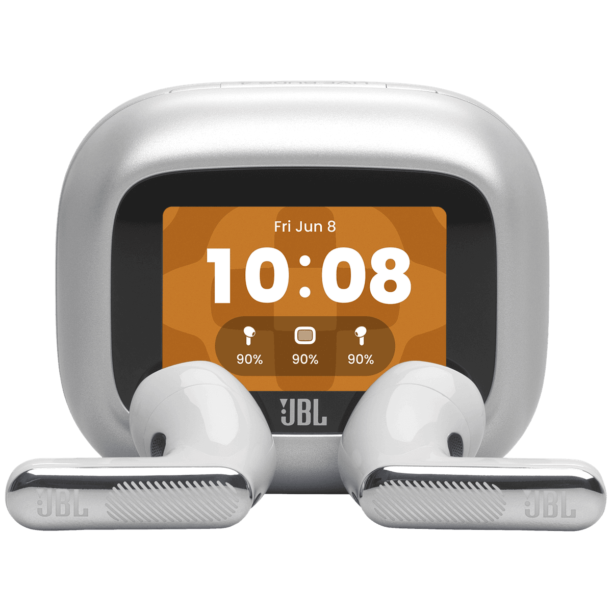 JBL Live Flex 4 Draadloze oordopjes met Noise Cancelling en Smart Case (2026) Zilver — afbeelding 1