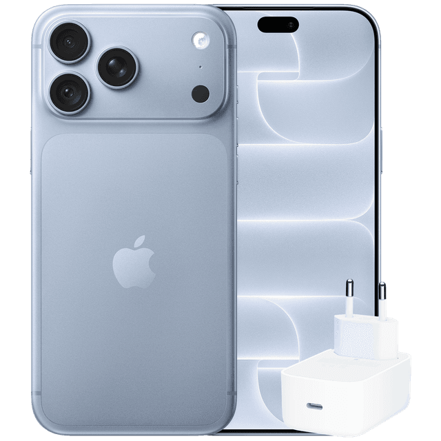 Apple Iphone 18 Pro Max - 256 Gb Glacier + Dynamic Power 40w 60w Netadapter Smartphone Bundle
