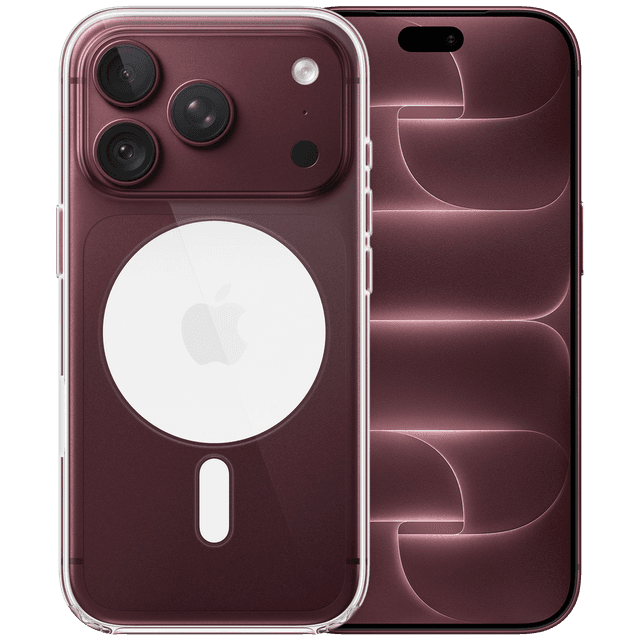 Apple Iphone 18 Pro - 5g 256 Gb Burgundy + Clear Magsafe Cover Transparant Smartphone Bundle