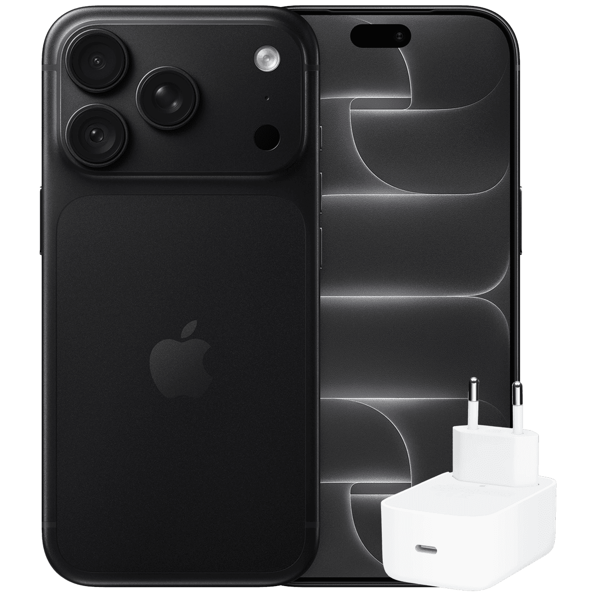 Apple Iphone 18 Pro - 5g 256 Gb Black + Dynamic Power 40w Max 60w Netadapter Smartphone Bundle — afbeelding 1
