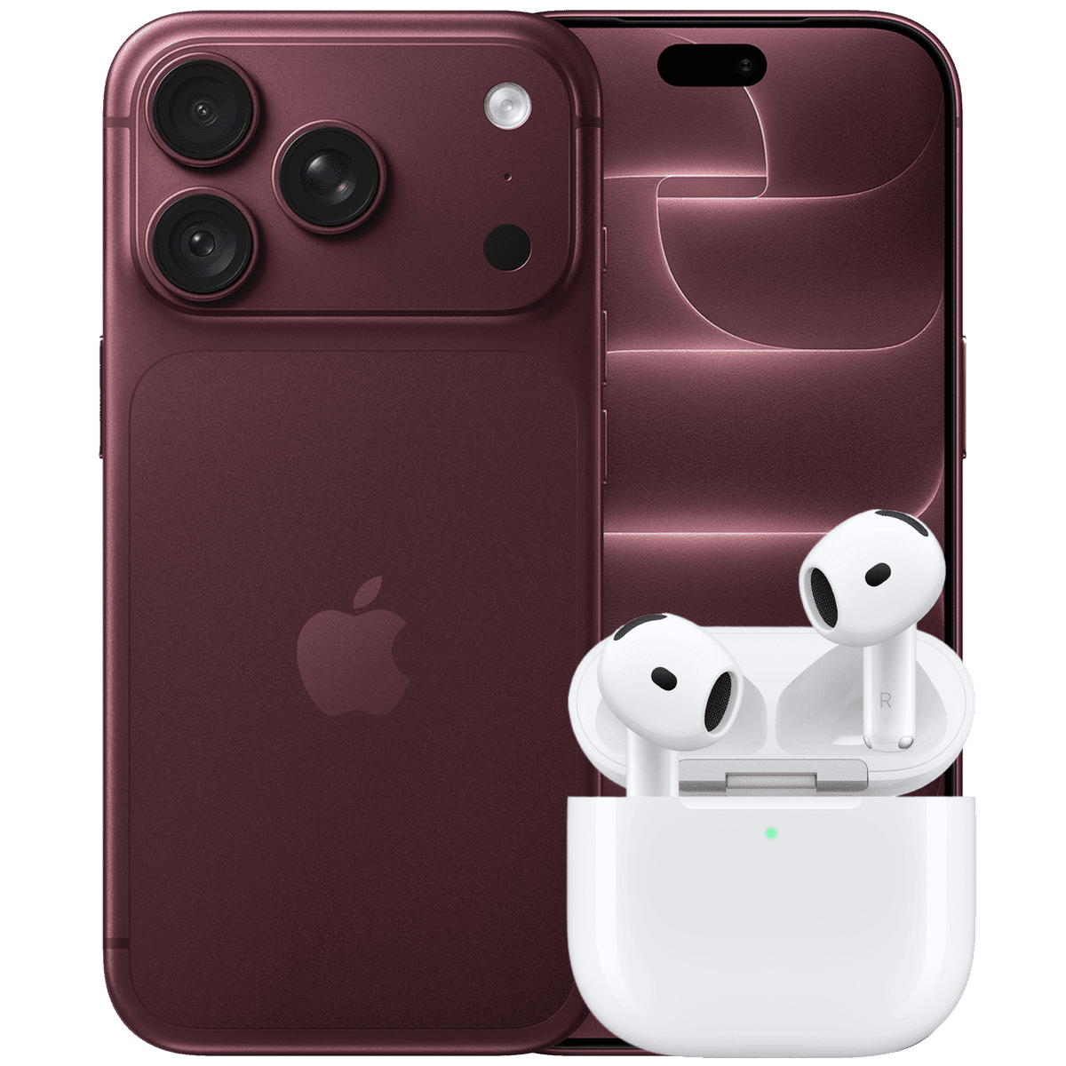 Apple Iphone 18 Pro - 5g 256 Gb Burgundy + Airpods 5 Draadloos Oplaadcase In-ear Draadloze Oordopjes Met Noise-cancelling Smartphone Bundle — afbeelding 1