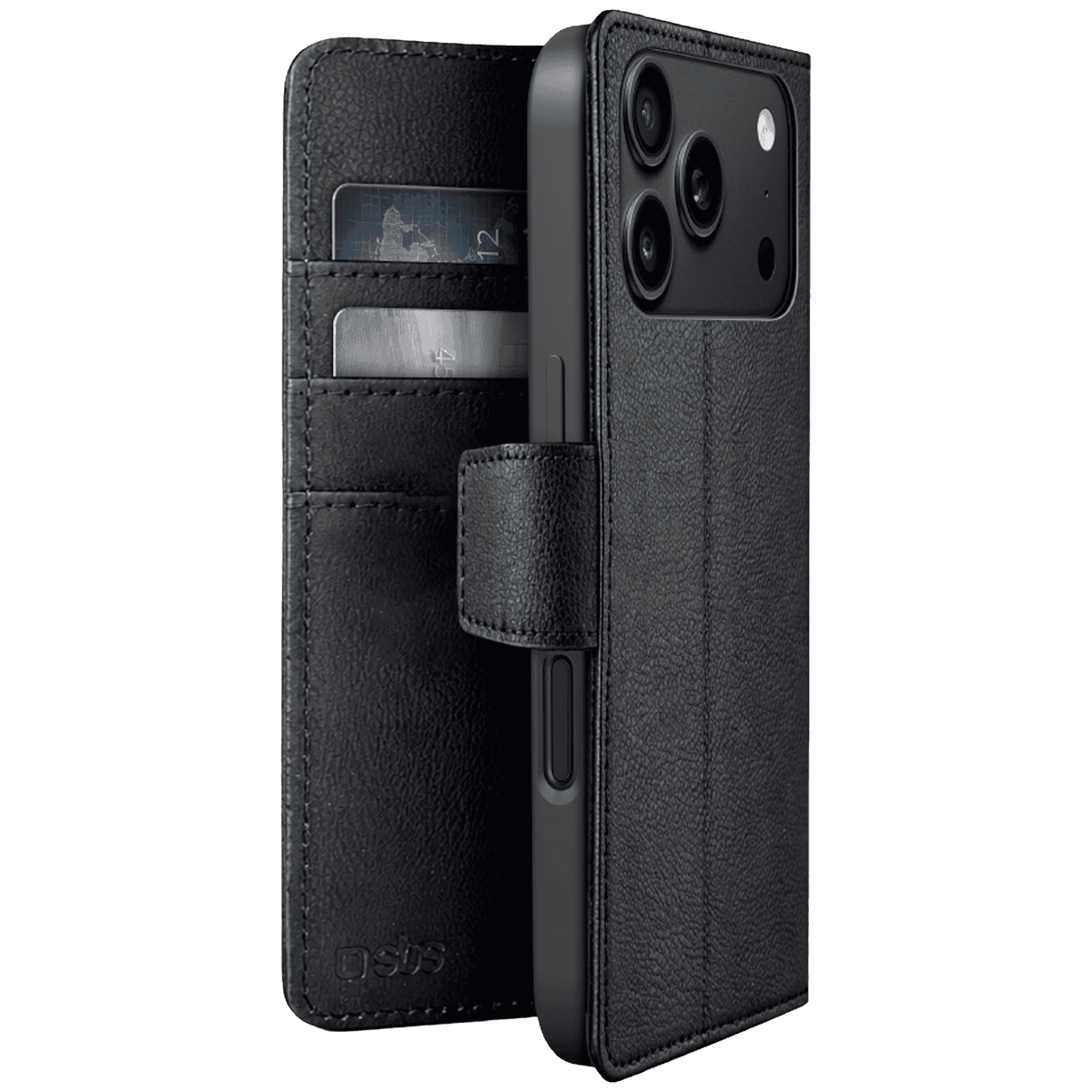 SBS Wallet Classic Mag Telefoonhoesje voor Apple iPhone 18 Pro Zwart — afbeelding 1
