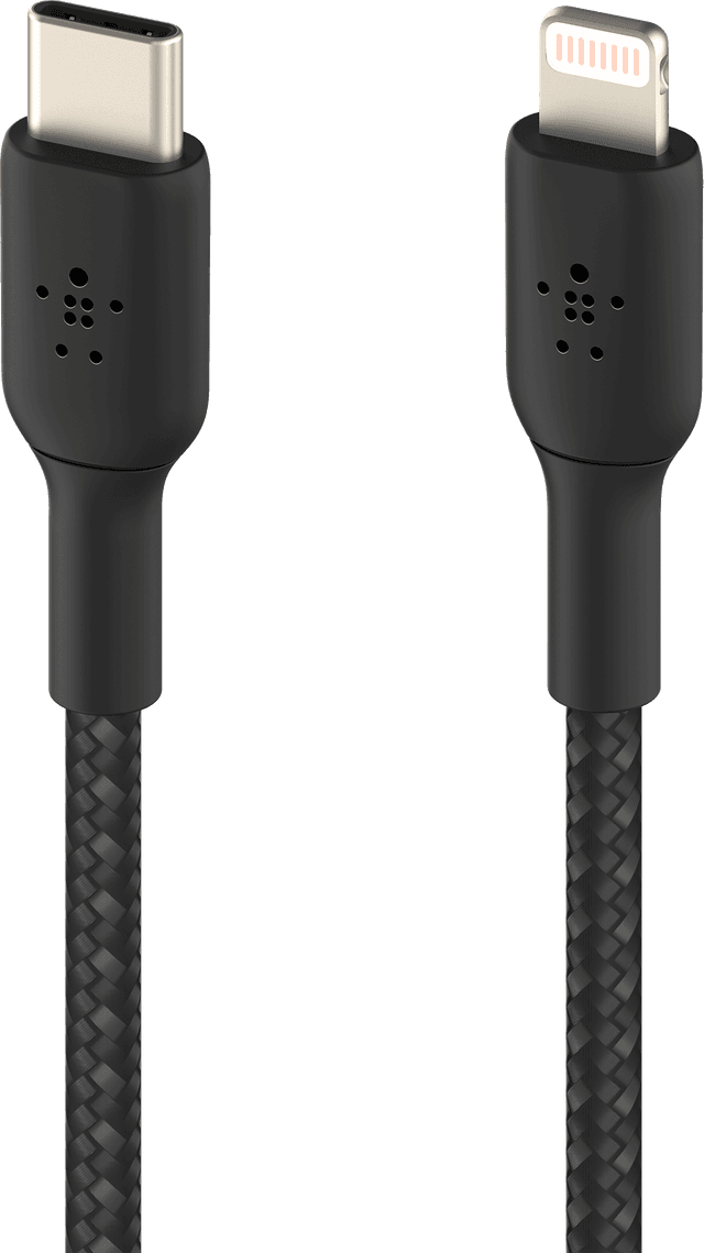 Belkin USB-C naar Lightning Oplaadkabel Gevlochten 1 m met snelladen voor iPhone - Zwart