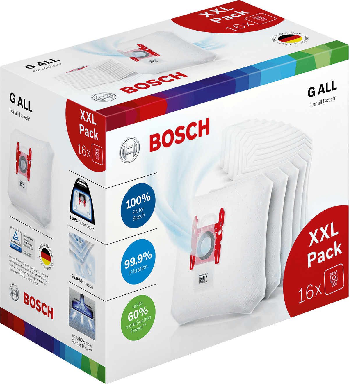 BOSCH BBZ16GALL PowerProtect stofzuigerzakken 16 stuks — afbeelding 1