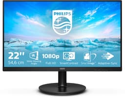 Philips V-line 221v8 22'' Fhd Va Led 75hz Monitor Zwart One Size / EU Plug 220V — thumbnail 2