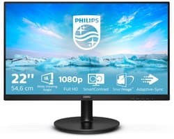 Philips V-line 221v8 22'' Fhd Va Led 75hz Monitor Zwart One Size / EU Plug 220V