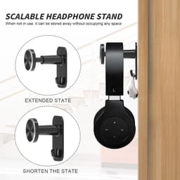 Hoofdtelefoon Houder - Gaming Hoofdtelefoon Stand - Kabelhouders - Zelfklevend voor Gaming Hoofdtelefoons - Buiten gebruik voor kabelbeheer - Stijlvolle accessoires — thumbnail 4