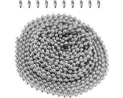 Ball chain van 3 meter met 2,4 mm diameter en 10 bijpassende verbindingen voor decoratie en knutselen