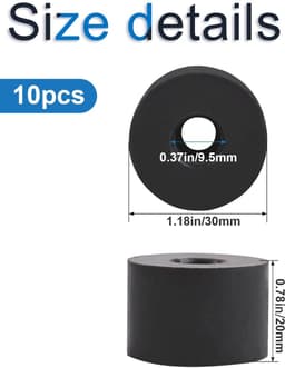 aladdien - Multifunctionele Rubberen Afstandhouder - Trillingsdemping - 1,9 cm Dikte - Zwart - Rubberen Huls - Ideaal voor Meubilair en Apparaten — thumbnail 3