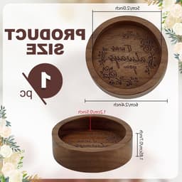 Walnoten Ringhouder van Hout voor Sieraden - Ronde Ringdoos voor Trouwringen, Verjaardagscadeau en Bedside Organisatie - 5.8 cm — thumbnail 3