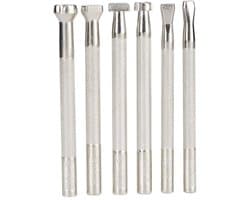 Set van 6 Leerbewerkingstools met Visdrukpatroon - Leerponsen voor DIY Handwerk en Creatieve Projecten