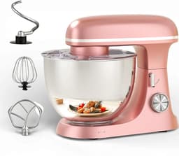 Keukenmachine - Standing Mixer - Bakken en Mixen - Krachtige Planetaire Beweging - 8.5 Liter Kom - Roze — thumbnail 2
