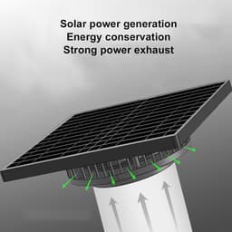 Zonne-dakventilator - Afzuigventilator - Warmte verminderen - Borstelloze motor - 15W paneel - Zilver — thumbnail 2
