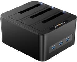 Hard Drive Docking Station - Externe Harde Schijf Houder - Data Overzetten - 3 Bay Ondersteuning - 5Gbps - Zwart