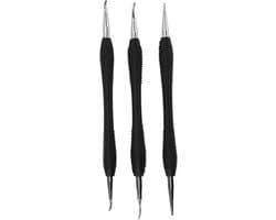 Set van 3 Leerbewerking Gereedschappen - Rvs Druk- en Embossing Tools voor Creatieve Projecten, Snijden en Groeven in Leer