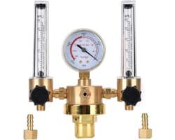 Argon Gas Regulator met AR Dubbele Manometer, G5/8 Buitendraad - Verstelbare Drukregeling voor Lassen en Industriële Toepassingen