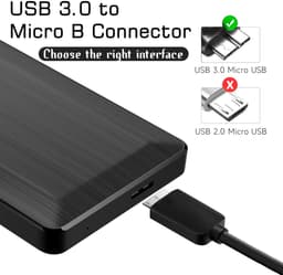 USB 3.0 kabel - Micro USB kabel Externe harde schijf kabel - Gegevens Overzetten - Hoge Snelheid 5 Gbps — thumbnail 3