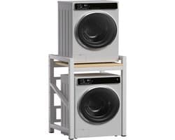 Wasmachine Droger Stapelkit - Wasrek Verhoger - Ruimte Besparen - Verstelbare Hoogte - 73 x 63 x 105 cm - Zwart