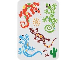 Template voor Schilderen van Hagedissen, 29.7 x 21 cm, Herbruikbaar Sjabloon voor Hout, Tegels en Textiel, Perfect voor Creatieve Projecten en Kunstzinnige Decoraties